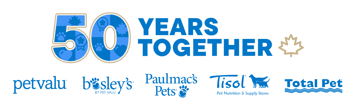 50 Years Together & Pet Valu Family of Stores Logos